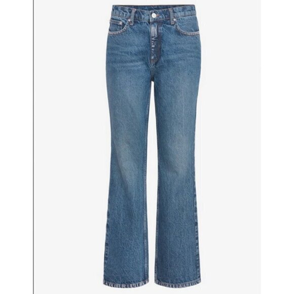 💕ANINE BING💕 Kaia Jean 90s High Rise Straight Leg Wide Flare Blue Denim 28 NWT - Picture 6 of 16